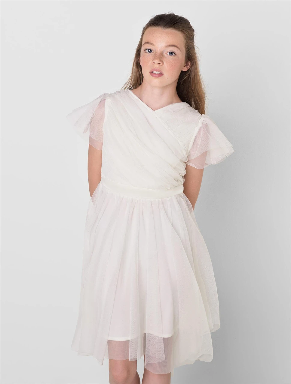 Sustainable Ivory Flower Girls Dress - Sophie 6 Sustainable Ivory Flower Girls Dress - Sophie - Image 4