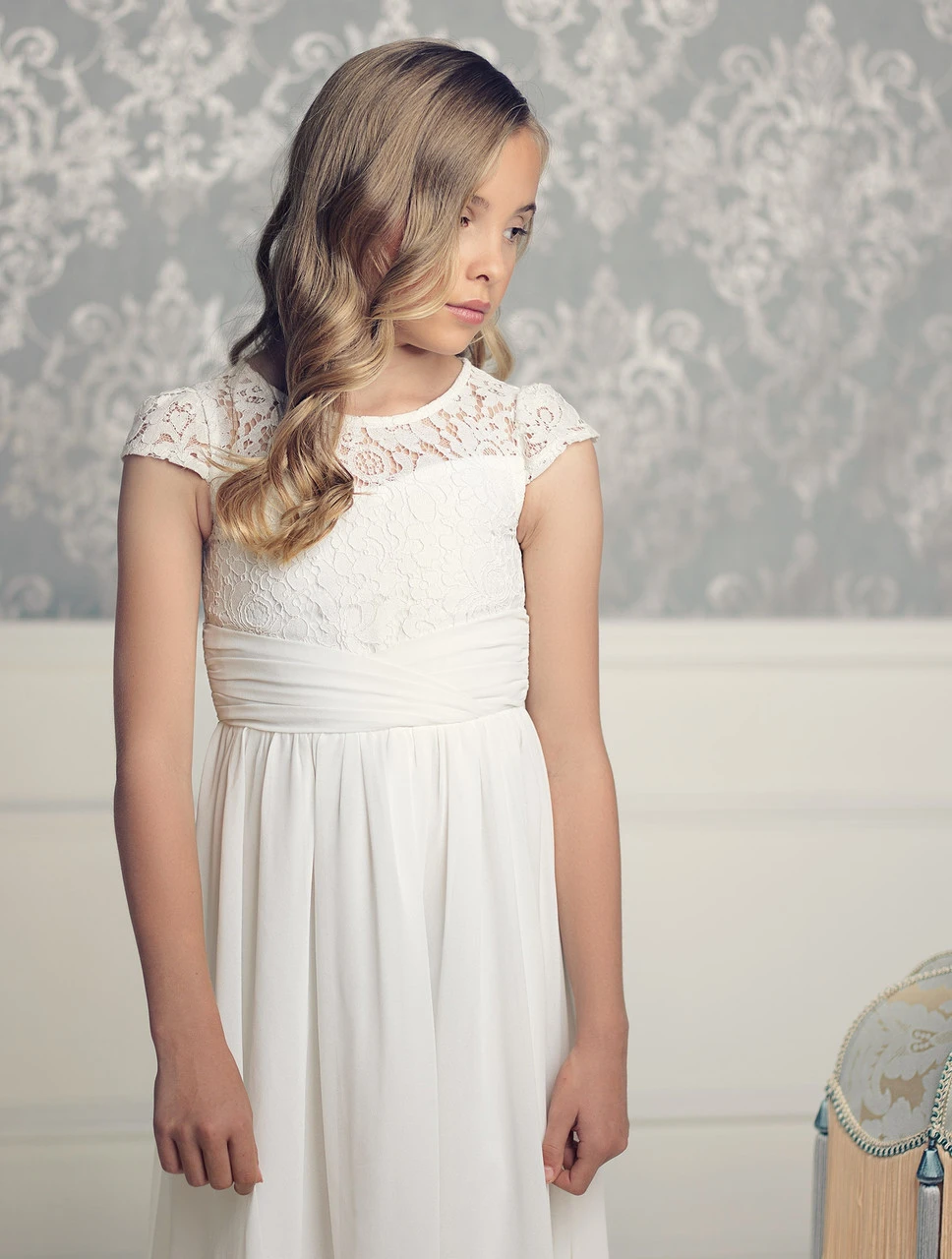 Girls Ivory Party Dress 5 Girls Ivory Party Dress - Image 3