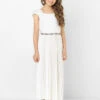 Girls Ivory Dress & Crystal Belt 1 Girls Ivory Dress & Crystal Belt -Stylish Children's Clothing Store violet crystal 94392.1619021466