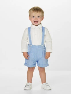 Baby Boys 2pc Blue Check Romper