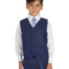 Boys Blue Waistcoat Suit With White Shirt & Blue Tie -Stylish Children's Clothing Store white with blue houndstooth 22443.1619021423